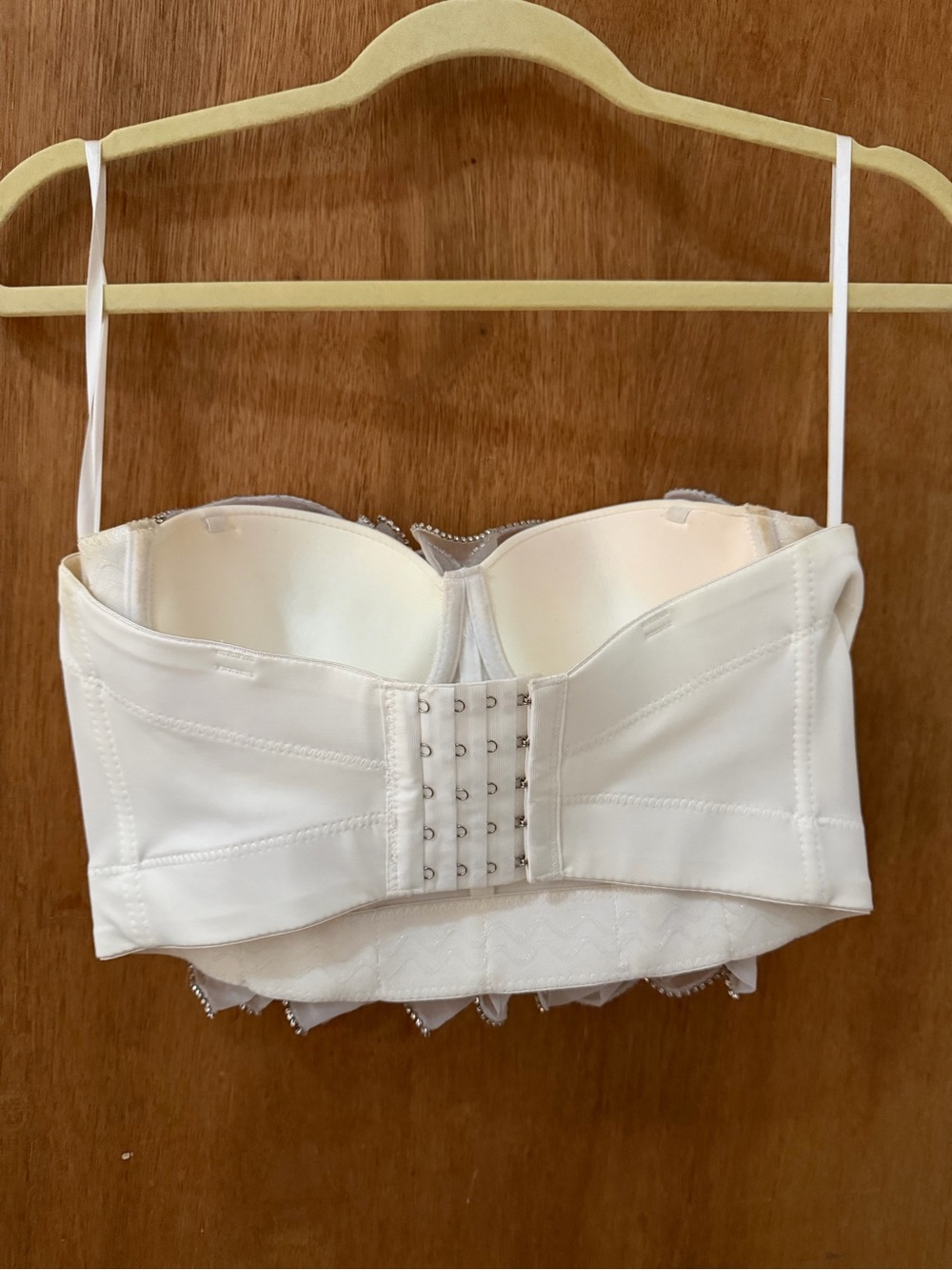 White Rhinestone Ruffle Corset Top - Picture 4 of 4